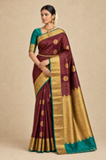 Maroon Kanjivaram Saree - Portrait Model