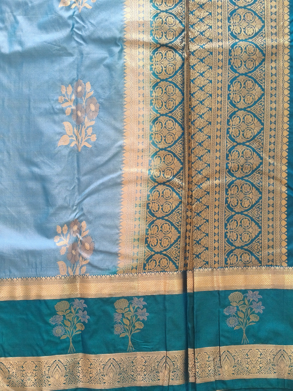 Teal Blue Saree