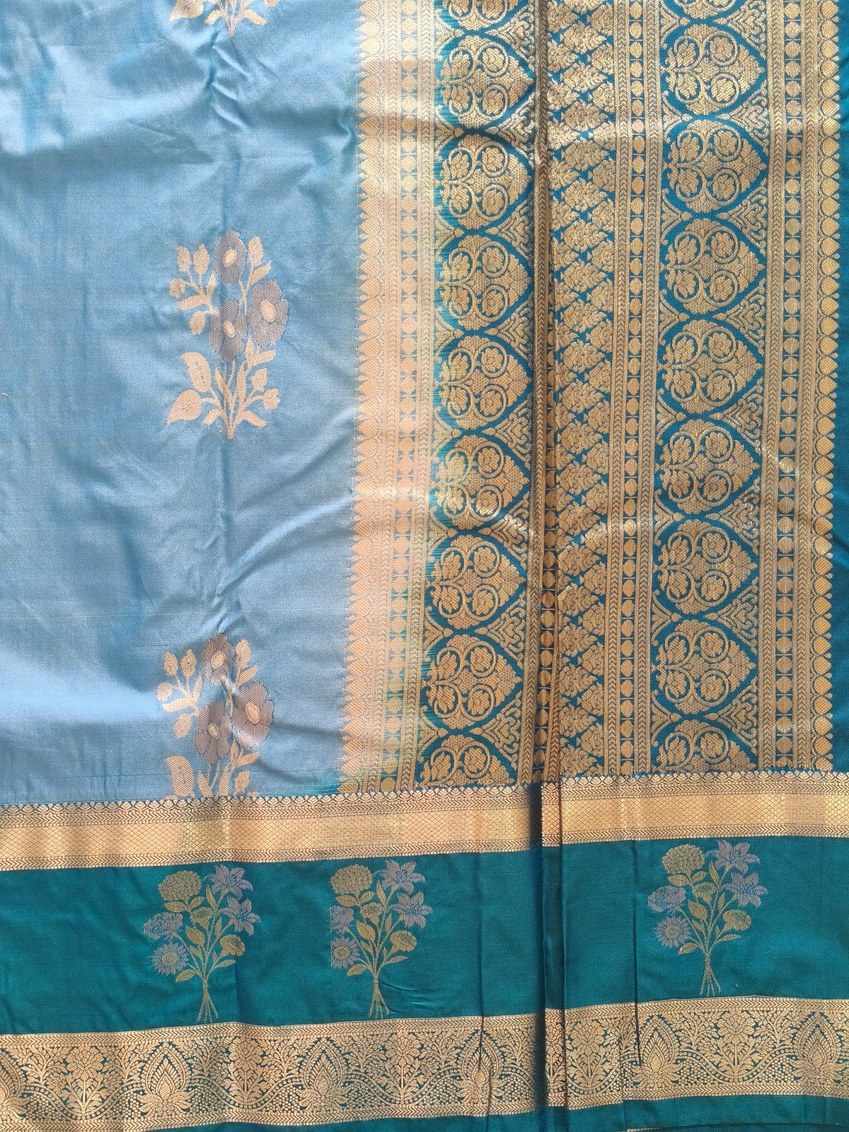 Teal Blue Saree
