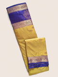 Antique Gold & Royal Blue Saree