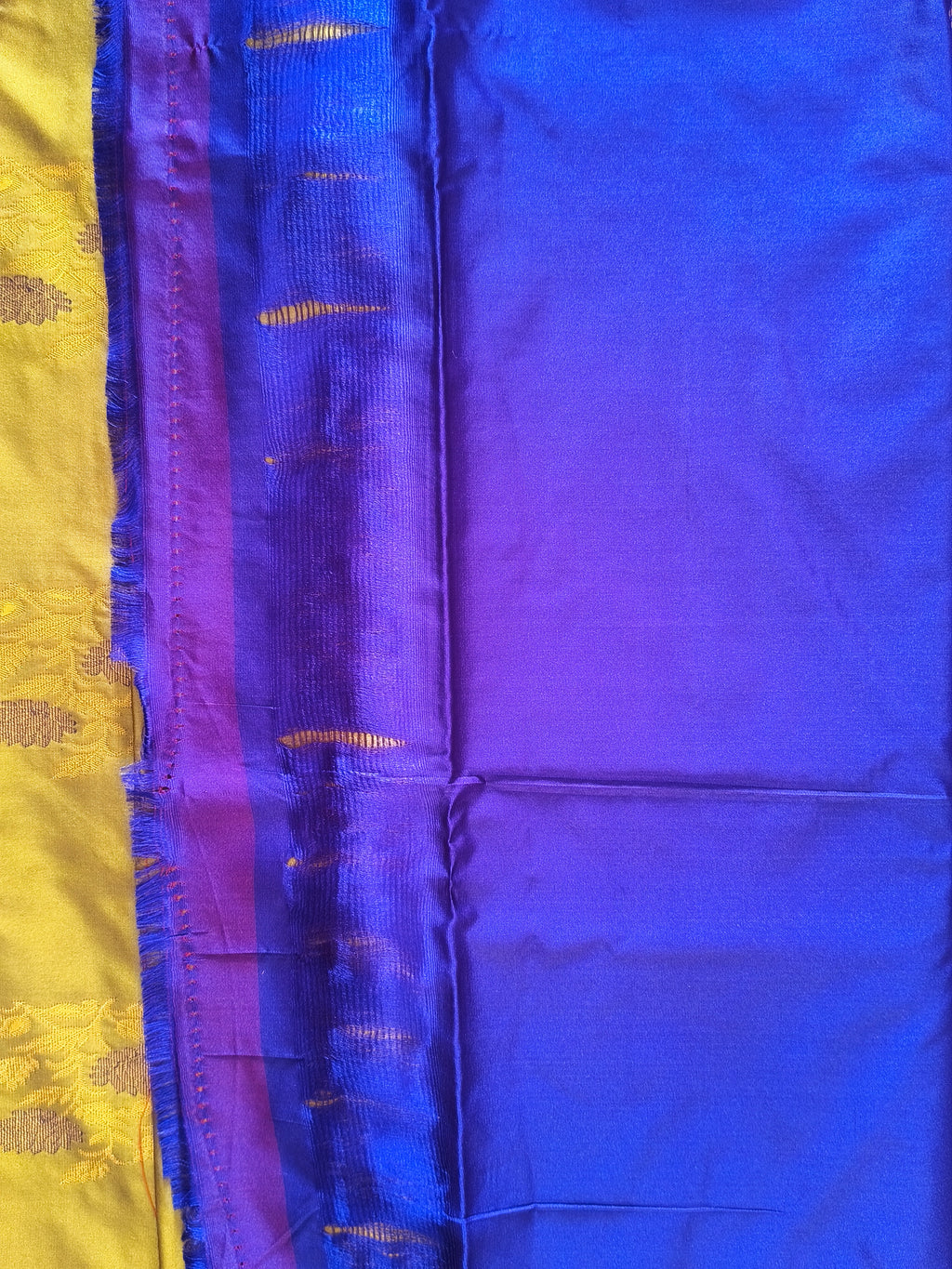 Antique Gold & Royal Blue Saree