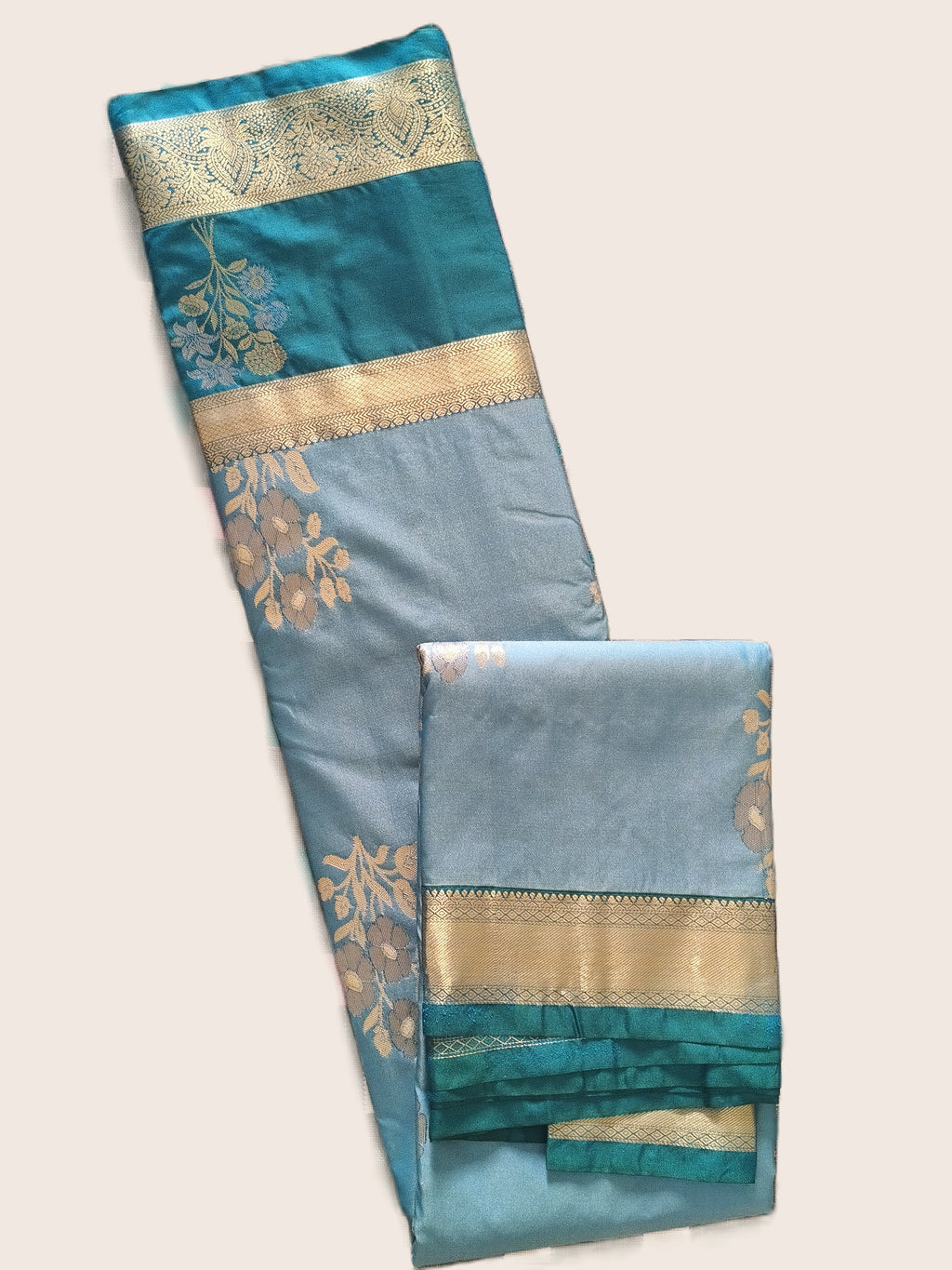 Teal Blue Saree