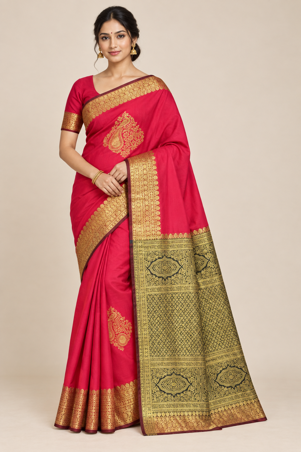 Ruby Red Saree